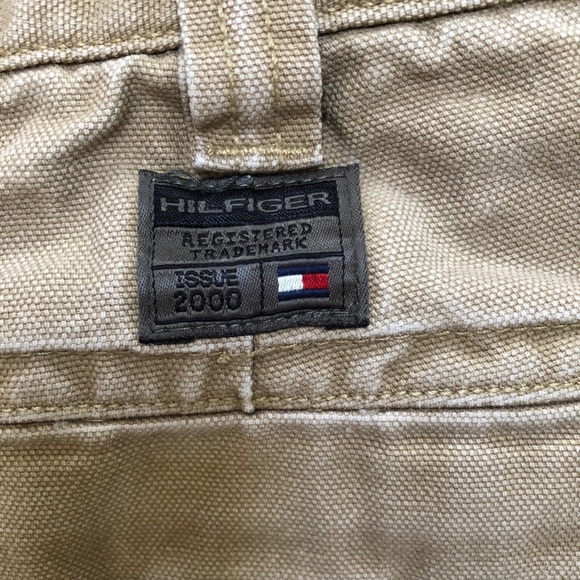 Vtg Tommy Hilfiger Canvas Tan Brown Shorts  38x11 - Picture 4 of 8
